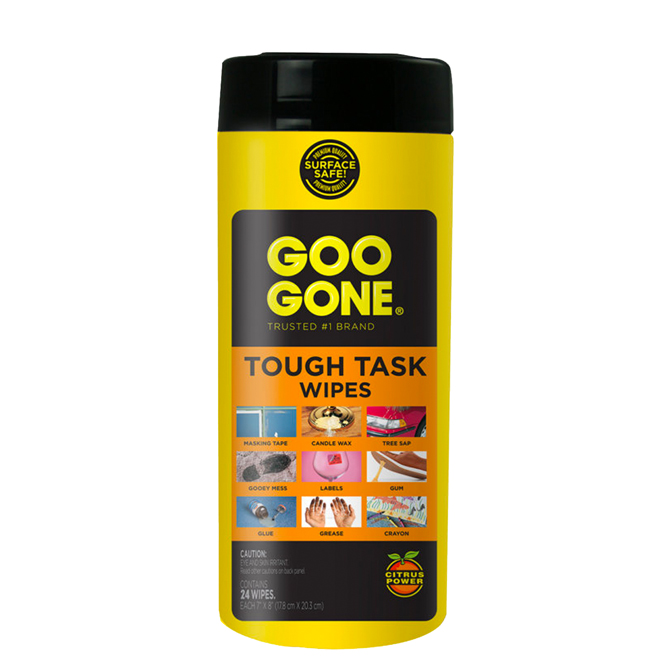 (image for) Goo Gone WG2000-1 Tough Task Wipes 24 Count - Click Image to Close